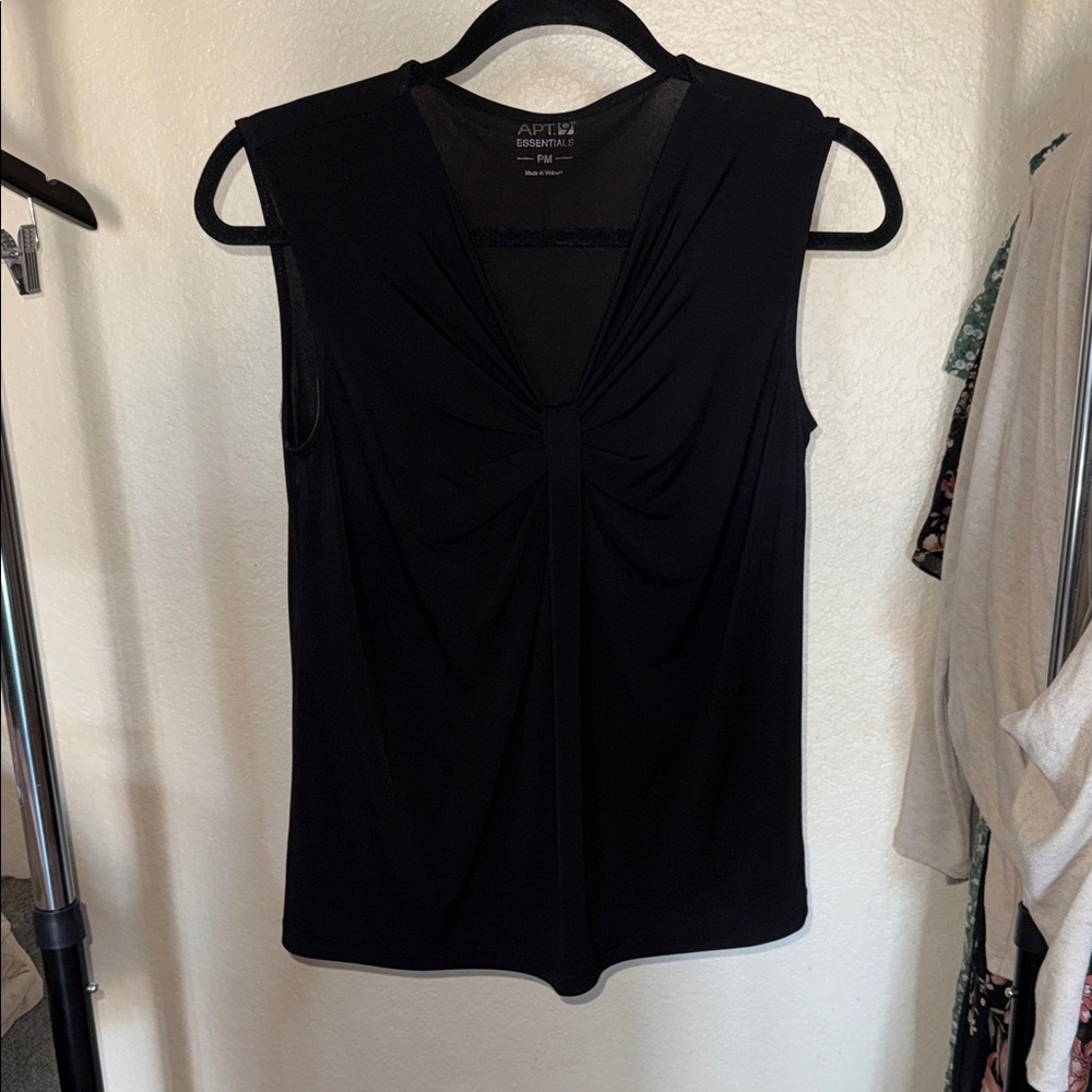 Apt. 9 Women's Black Gathered Front Blouse